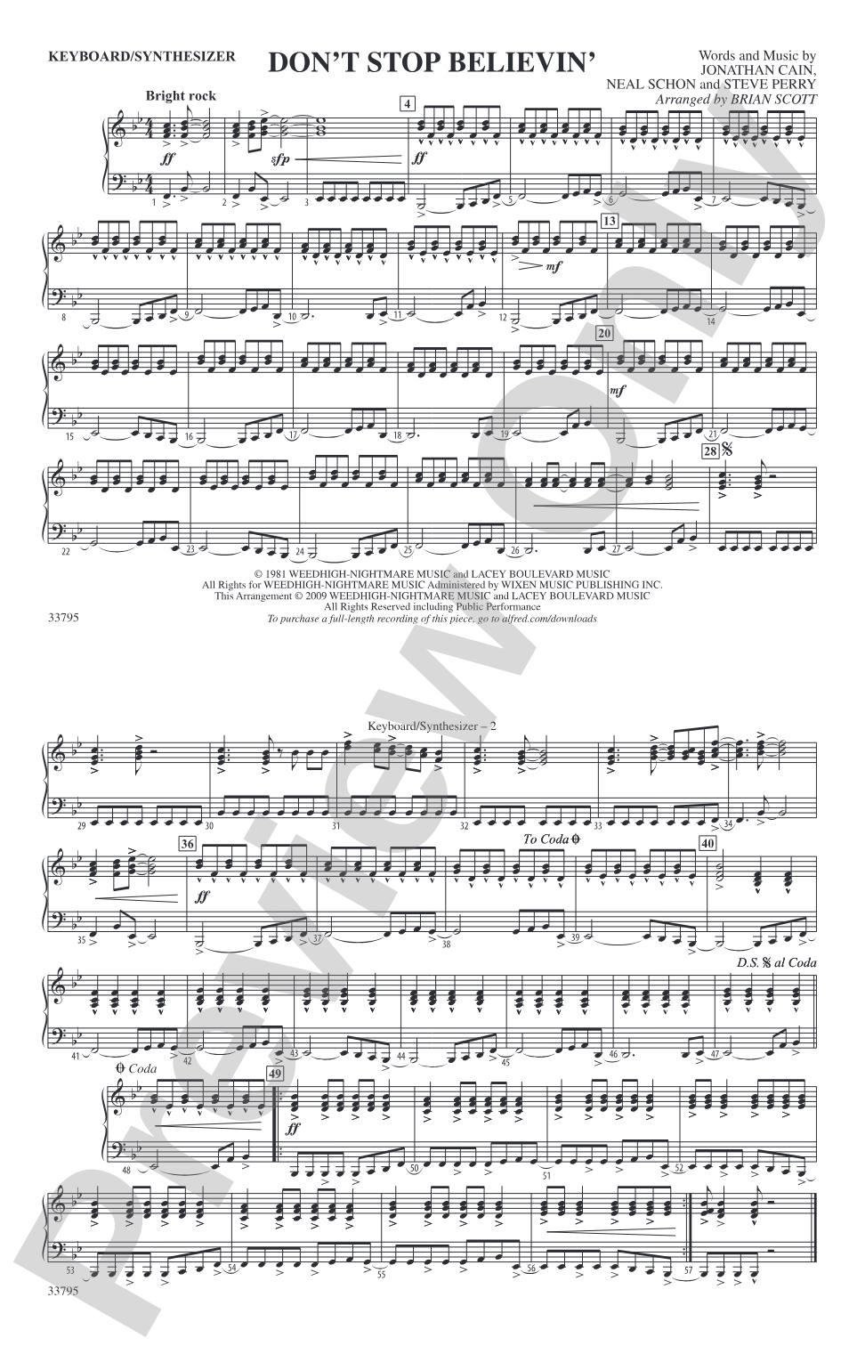 Don't Stop Believin': Keyboard/Synthesizer