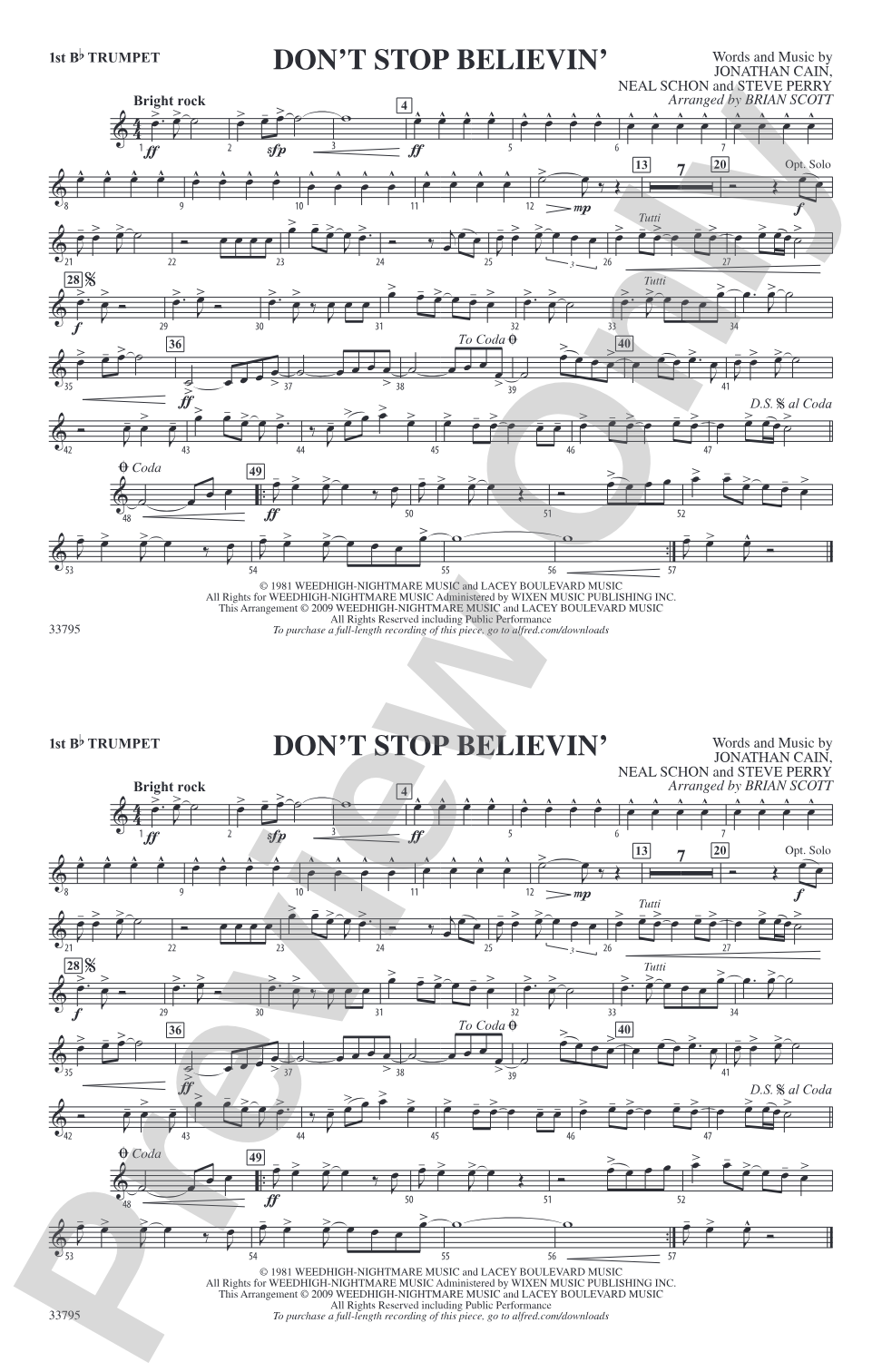 Don't Stop Believin': 1st B-flat Trumpet