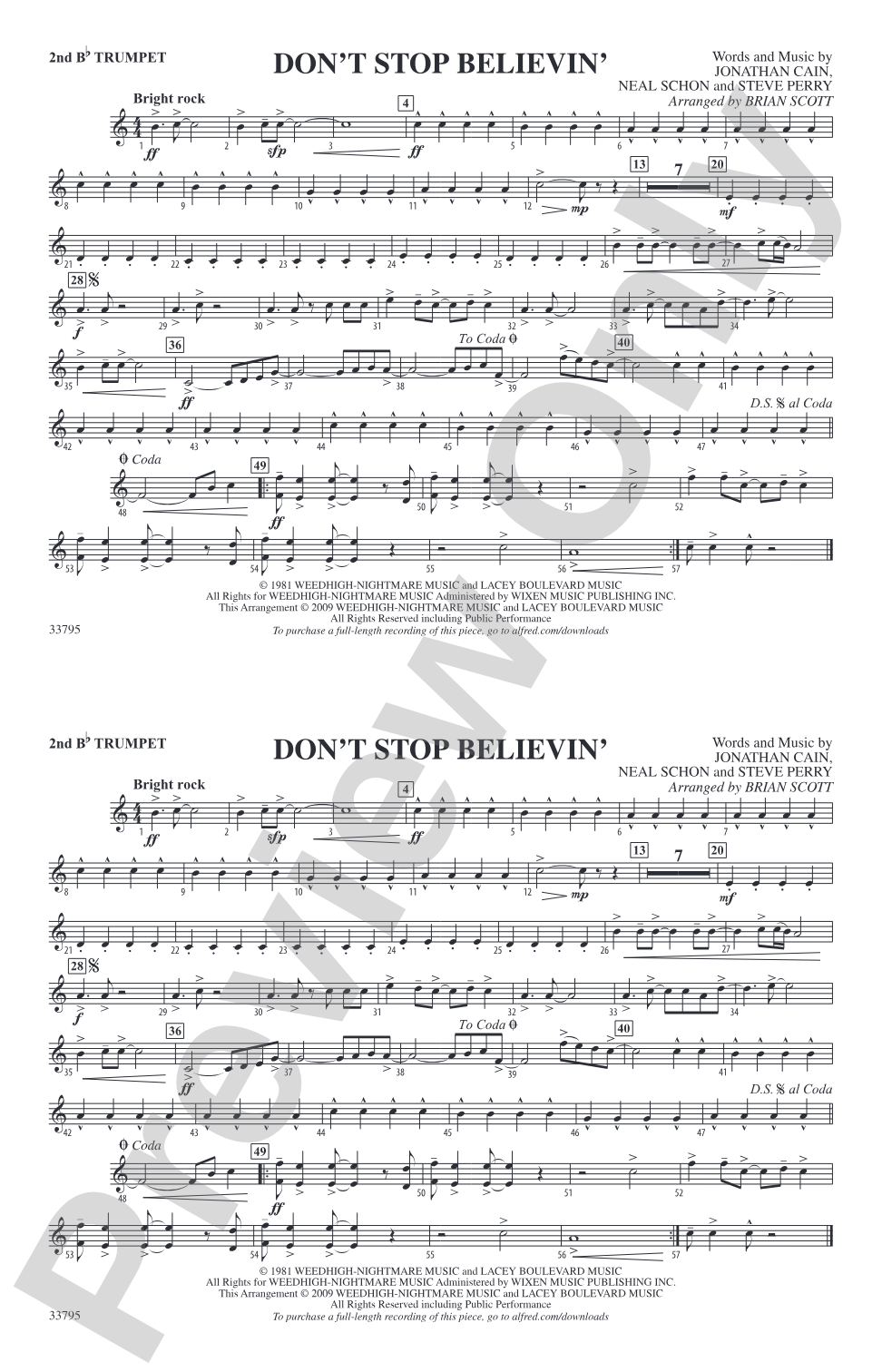 Don't Stop Believin': 2nd B-flat Trumpet