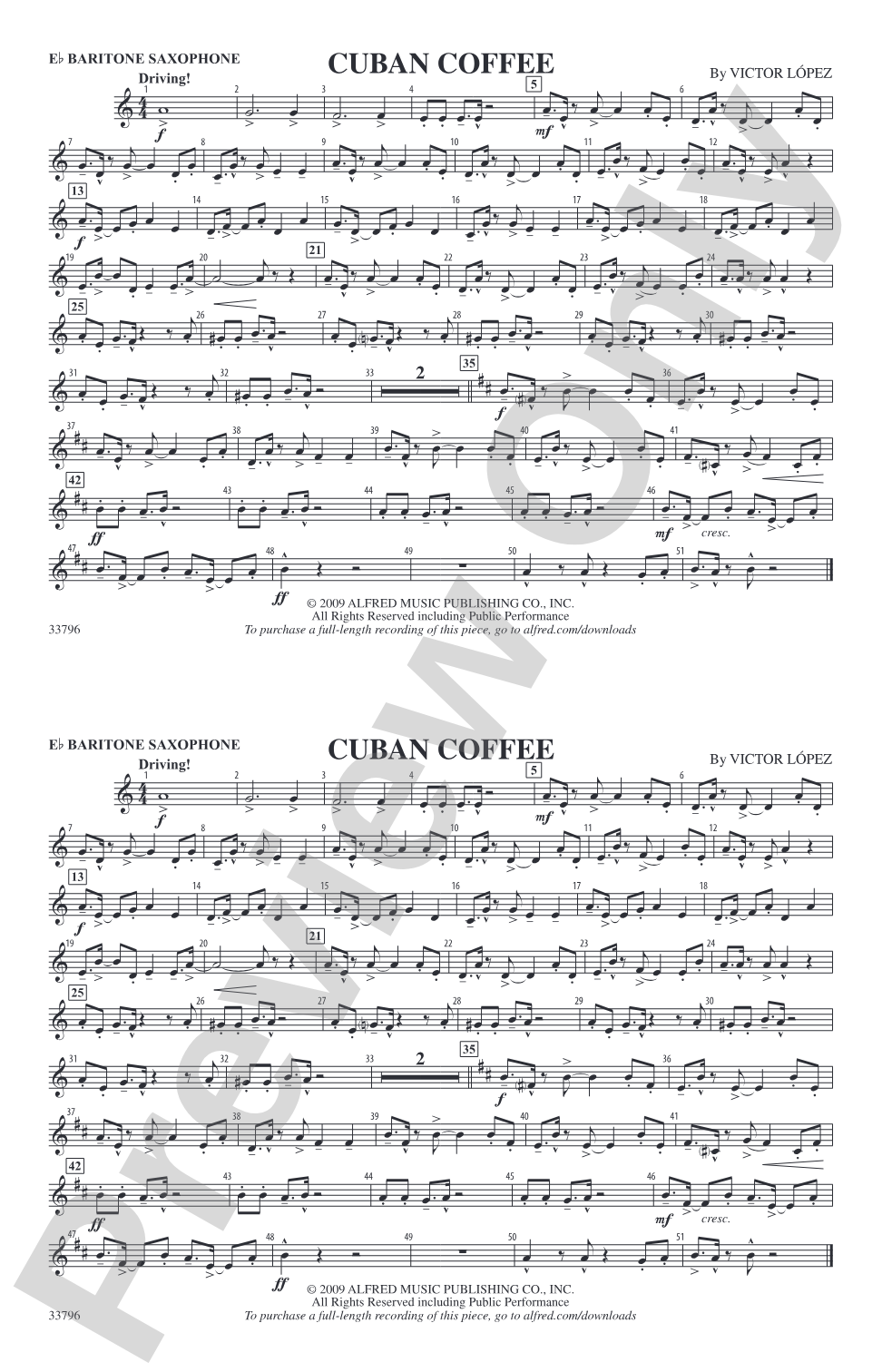 Cuban Coffee: E-flat Baritone Saxophone