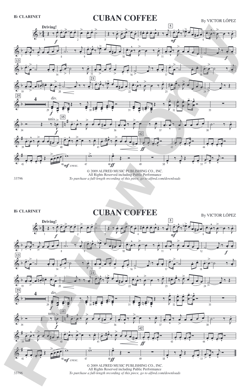 Cuban Coffee: 1st B-flat Clarinet