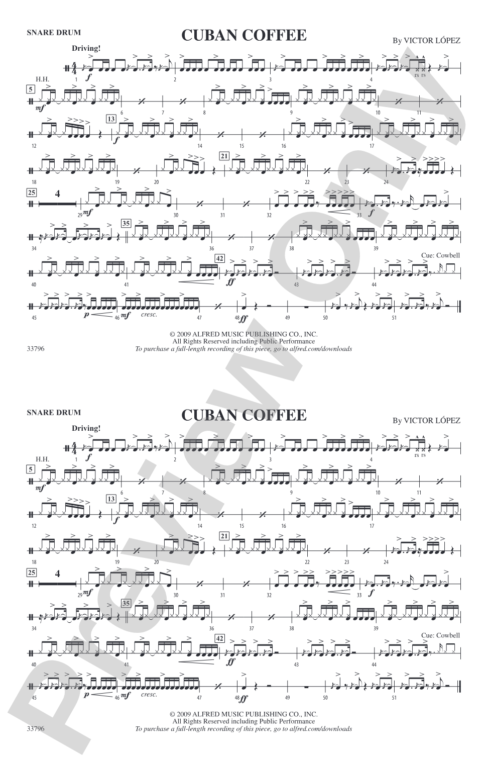 Cuban Coffee: Snare Drum