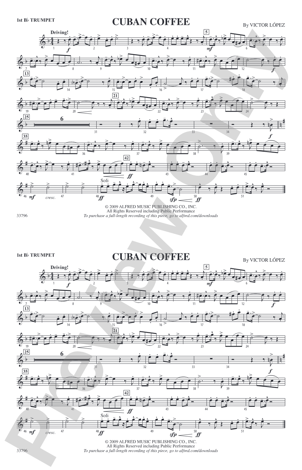 Cuban Coffee: 1st B-flat Trumpet