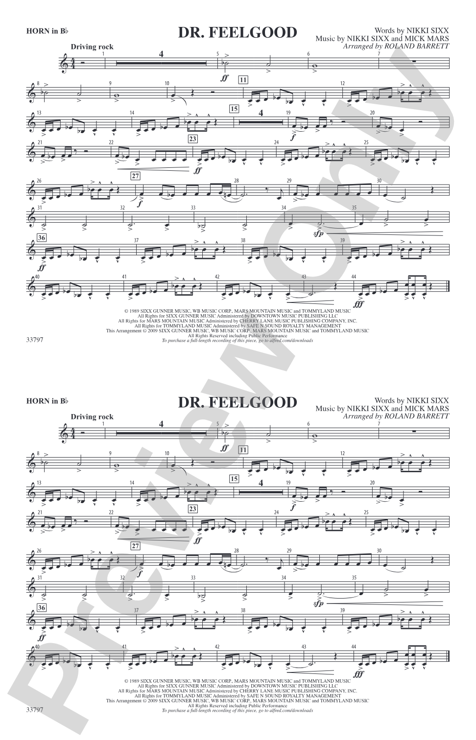Dr. Feelgood: Horn in B flat