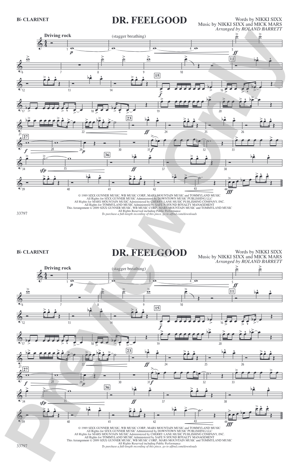 Dr. Feelgood: 1st B-flat Clarinet