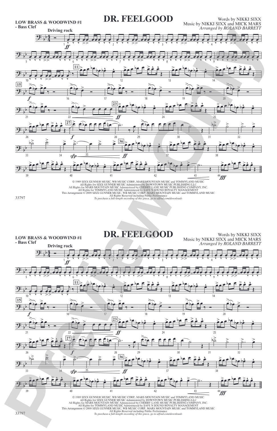 Dr. Feelgood: Low Brass & Woodwinds #1 - Bass Clef