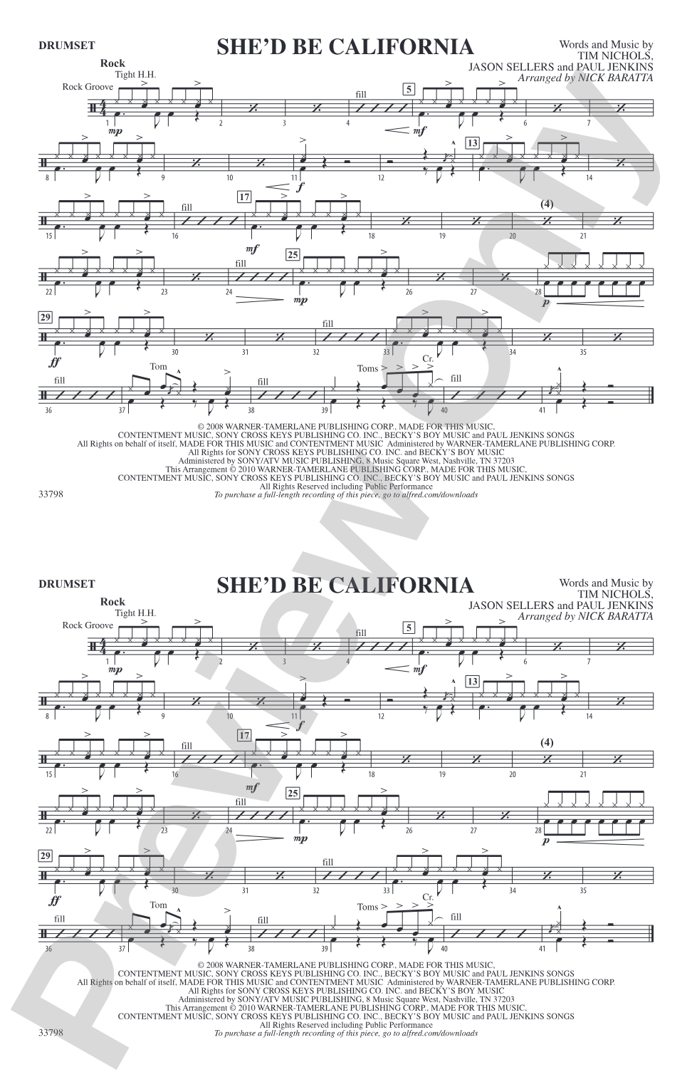 She'd Be California: Drumset