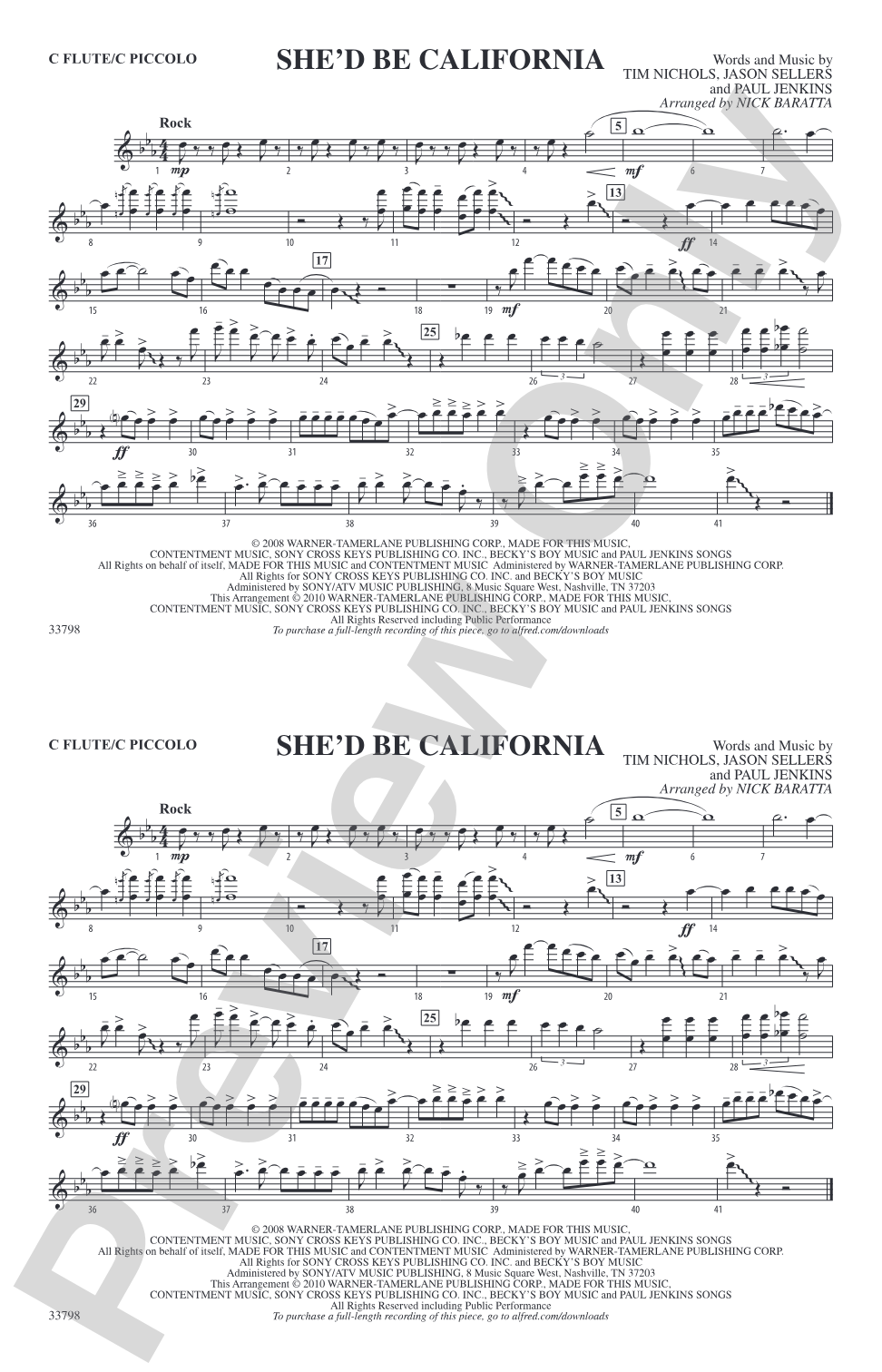 She'd Be California: Flute