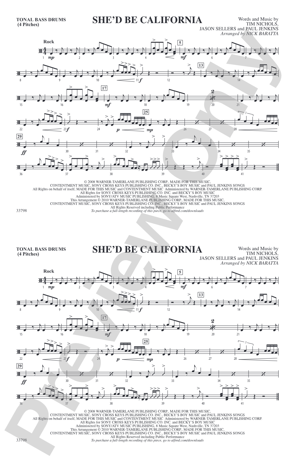 She'd Be California: Tonal Bass Drum