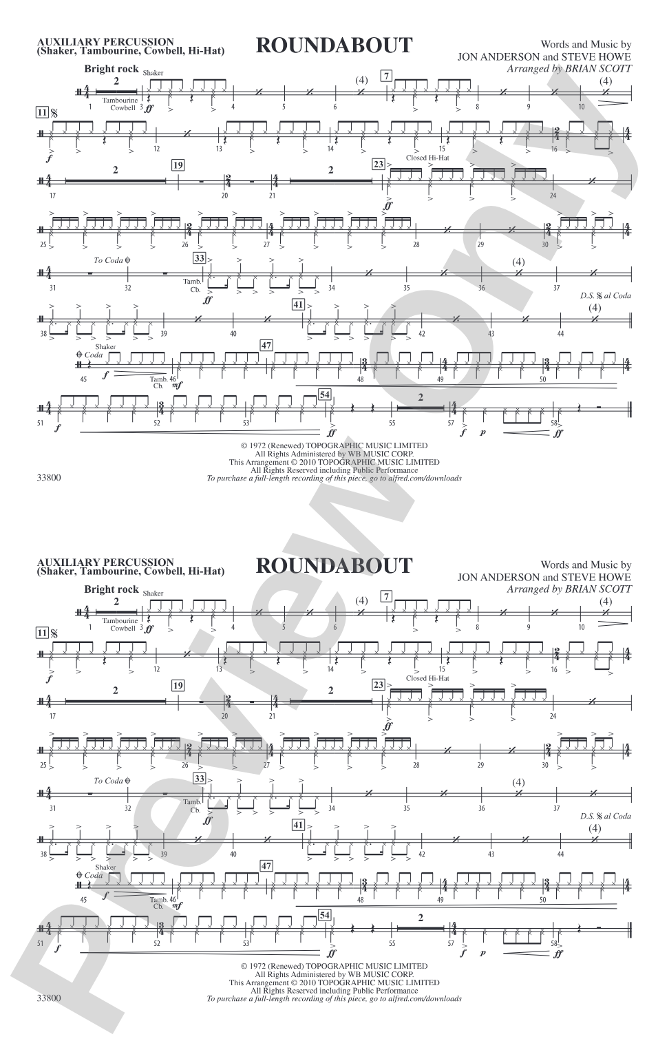 Roundabout: Auxiliary Percussion