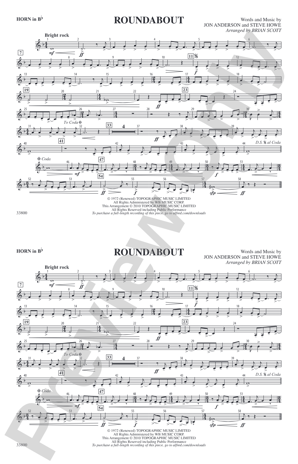 Roundabout: Horn in B flat