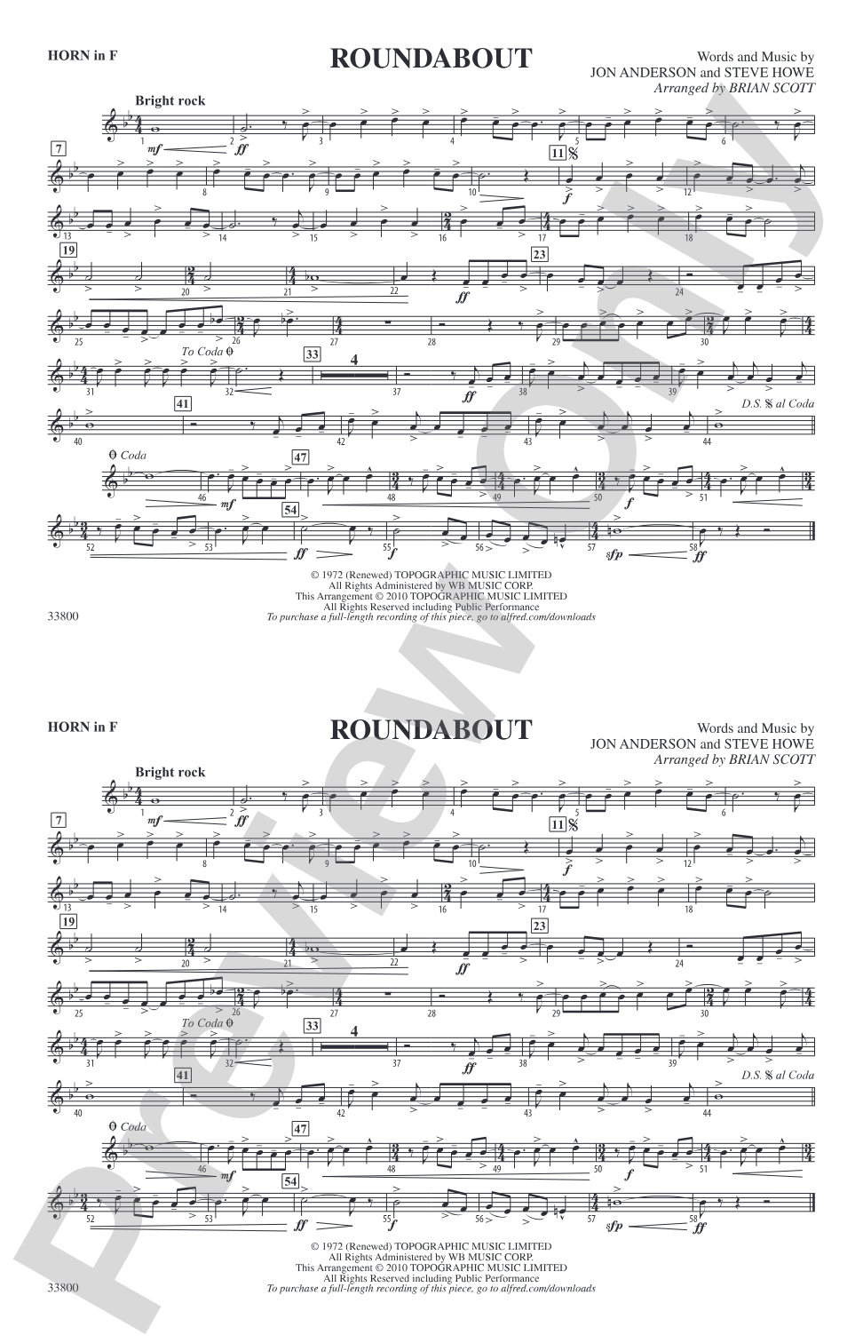 Roundabout: 1st F Horn