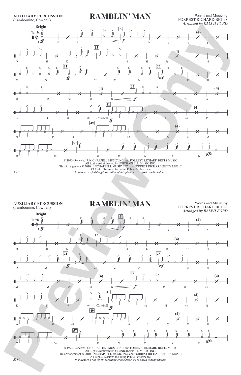 Ramblin' Man: Auxiliary Percussion