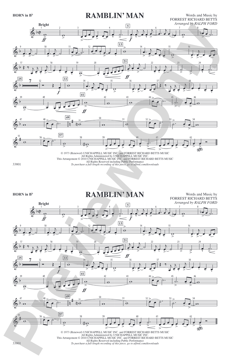 Ramblin' Man: Horn in B flat
