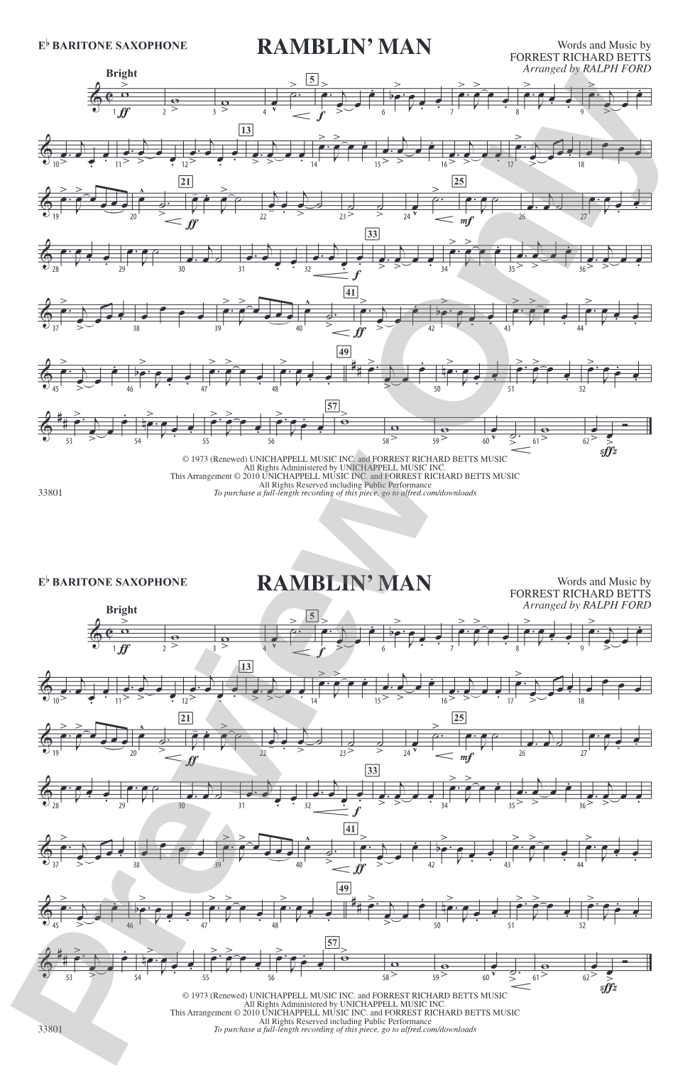 Ramblin' Man: E-flat Baritone Saxophone