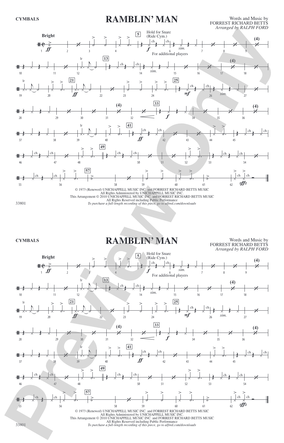 Ramblin' Man: Cymbals