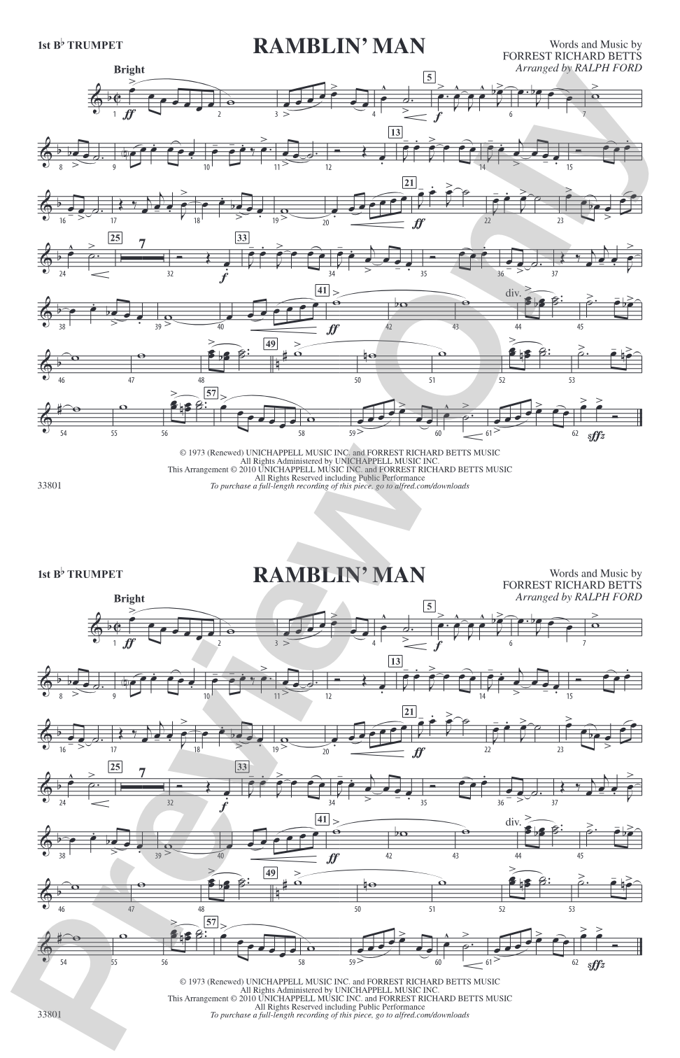Ramblin' Man: 1st B-flat Trumpet