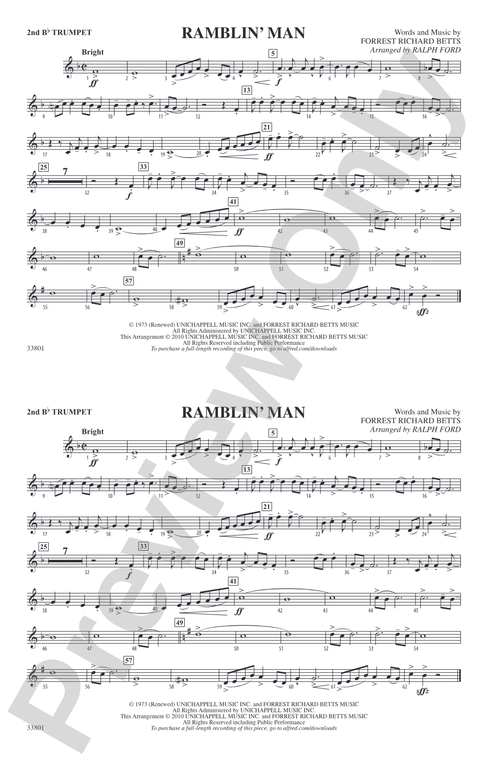 Ramblin' Man: 2nd B-flat Trumpet