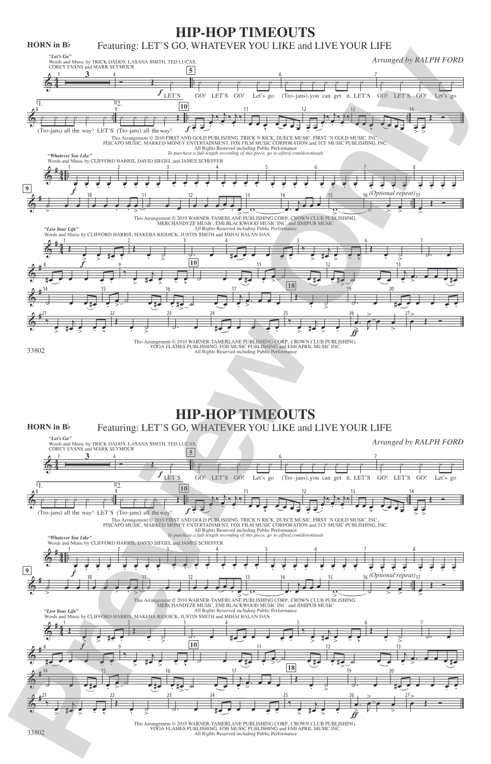 Hip-Hop Timeouts: Horn in B flat