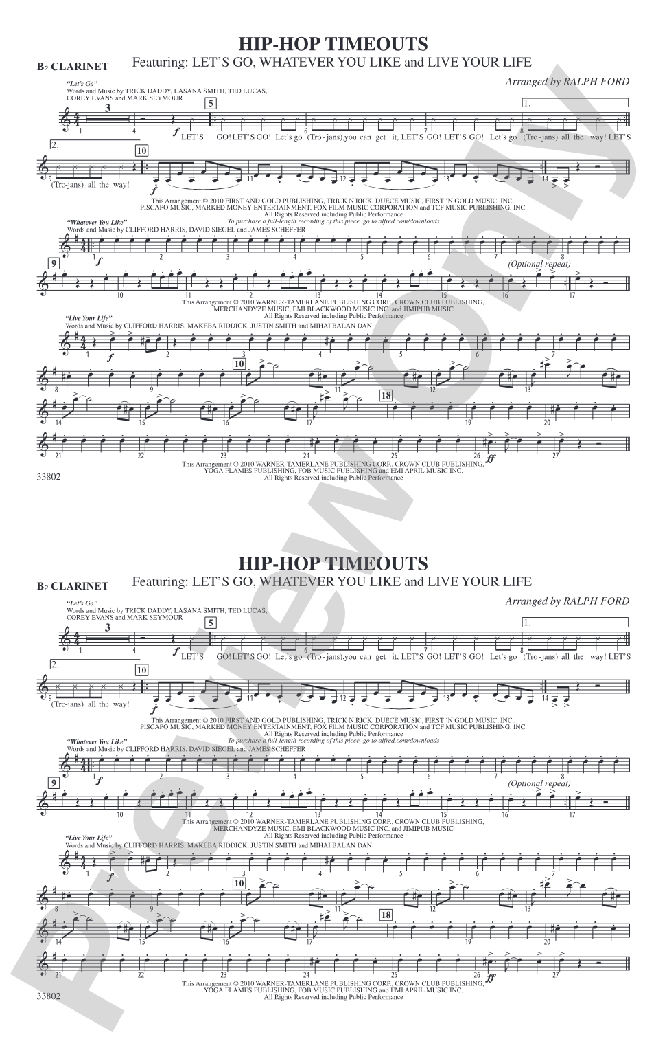 Hip-Hop Timeouts: 1st B-flat Clarinet
