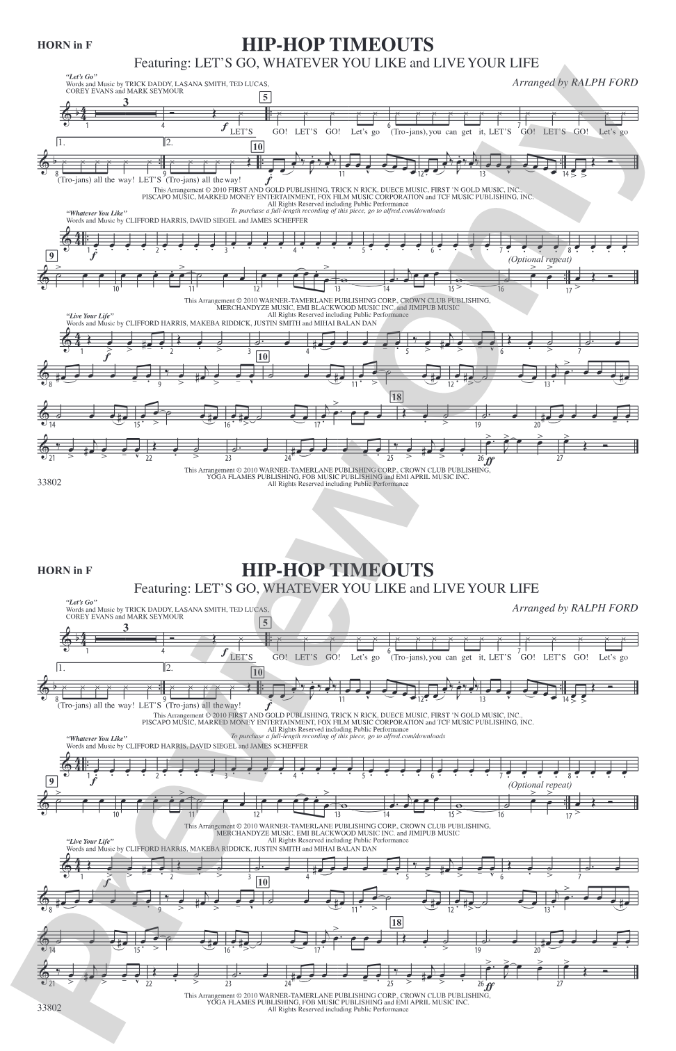 Hip-Hop Timeouts: 1st F Horn