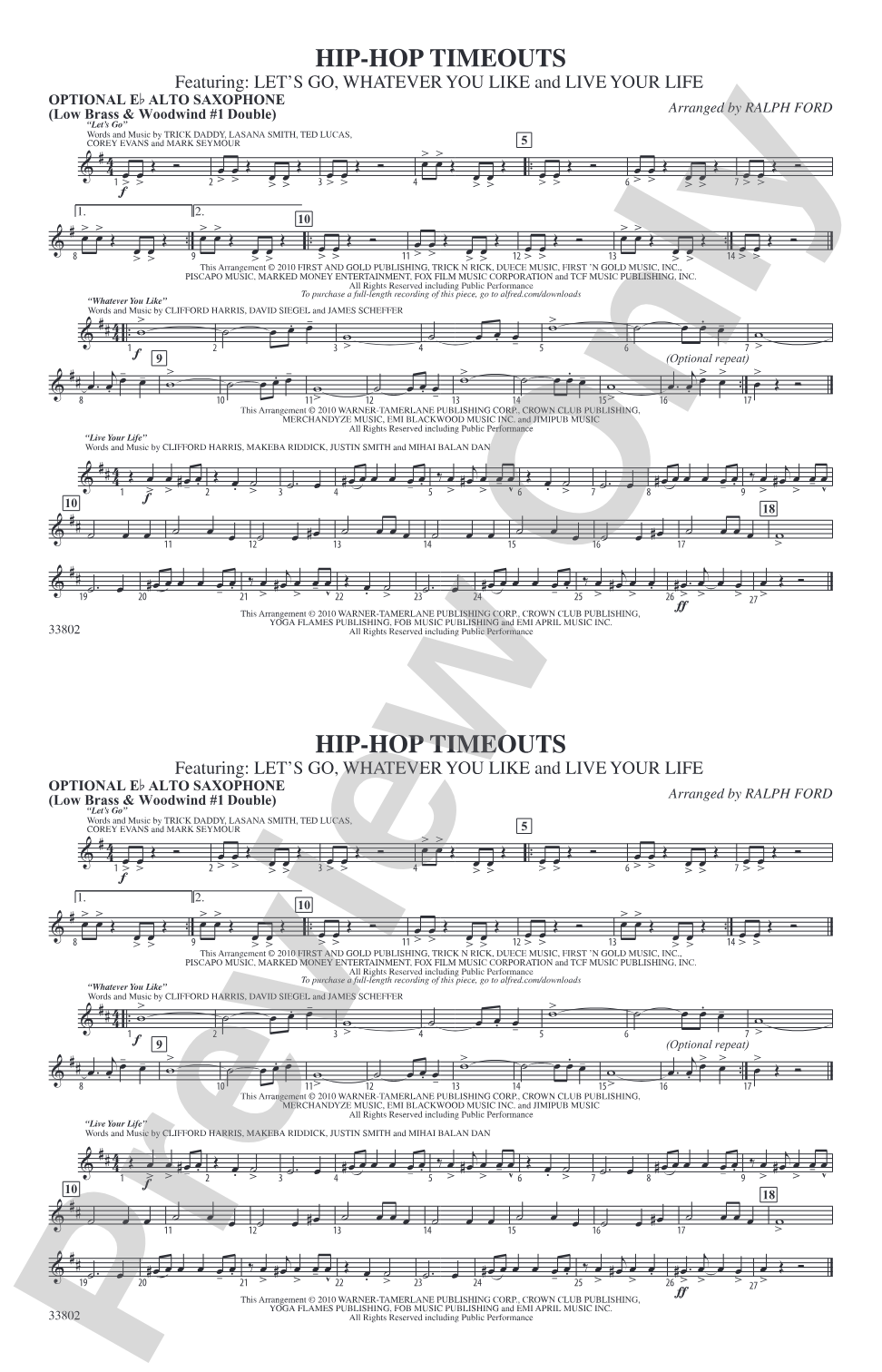 Hip-Hop Timeouts: Optional Alto Sax