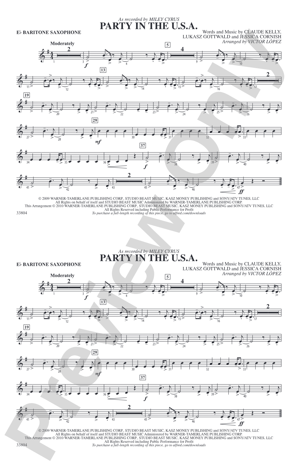 Party in the U.S.A.: E-flat Baritone Saxophone