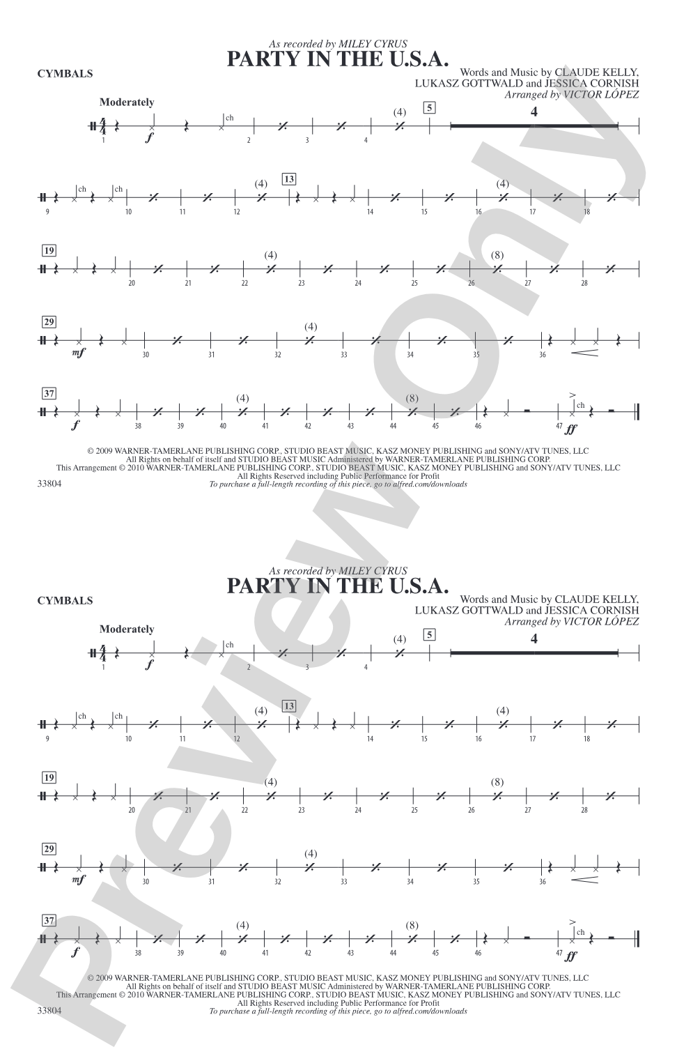 Party in the U.S.A.: Cymbals