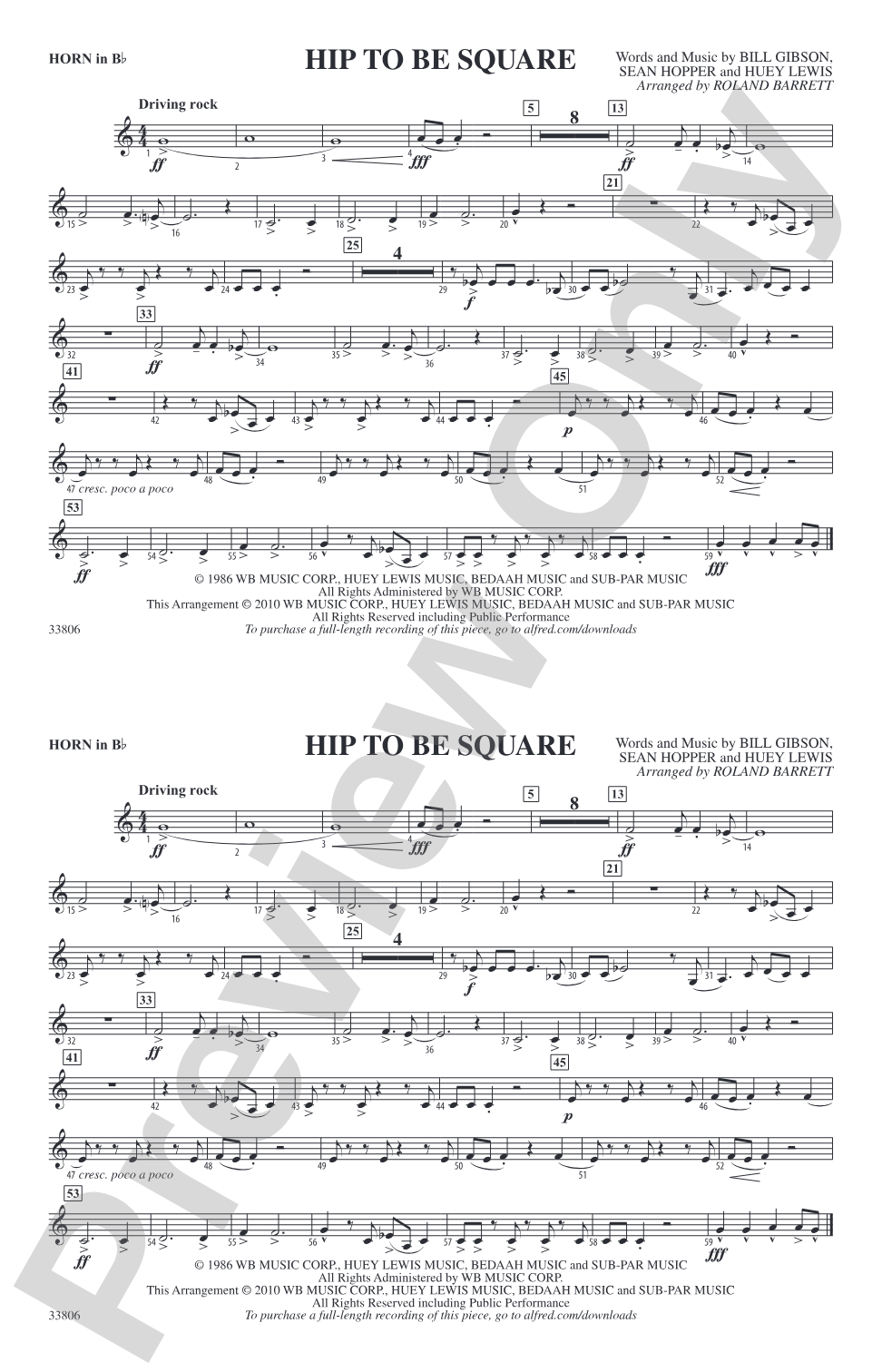 Hip to Be Square: Horn in B flat