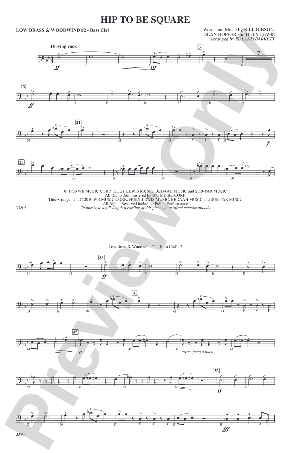 Hip to Be Square: Low Brass & Woodwinds #2 - Bass Clef