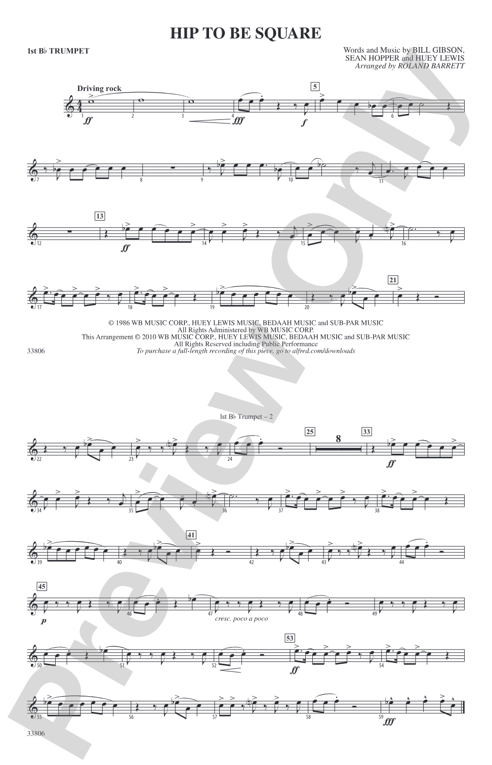 Hip to Be Square: 1st B-flat Trumpet