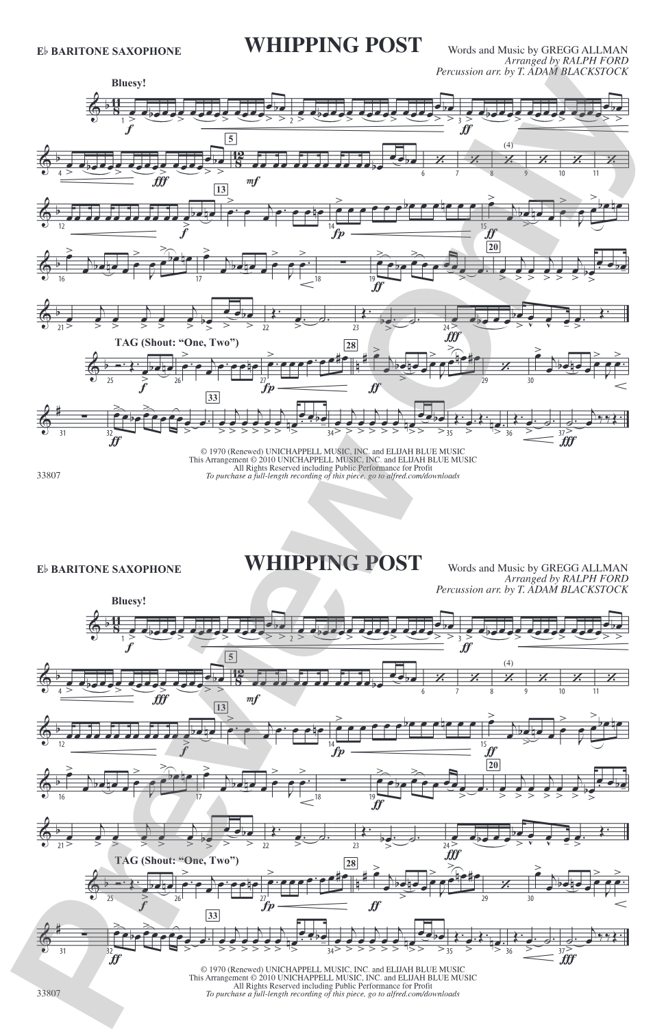 Whipping Post: E-flat Baritone Saxophone