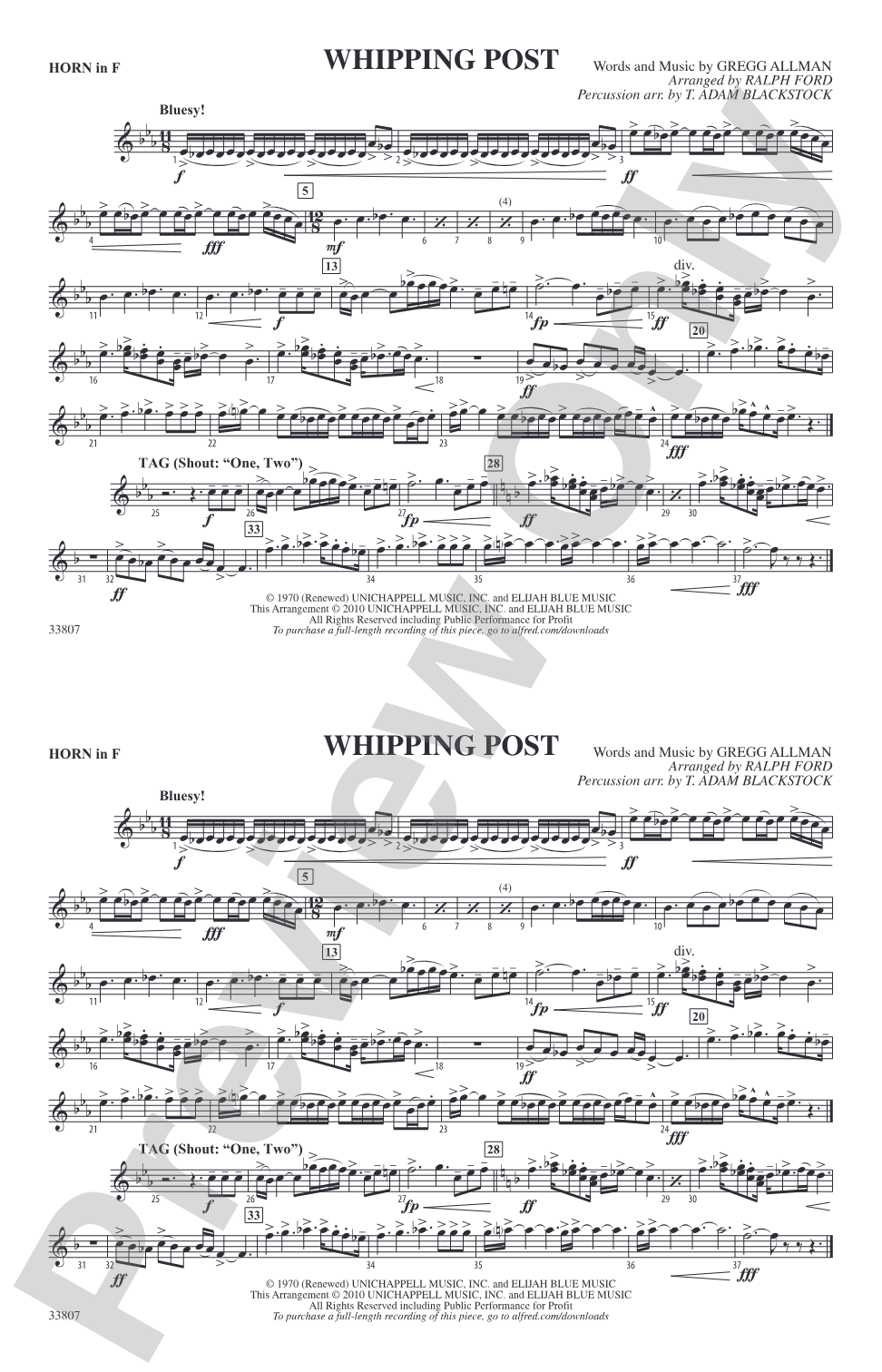 Whipping Post: 1st F Horn
