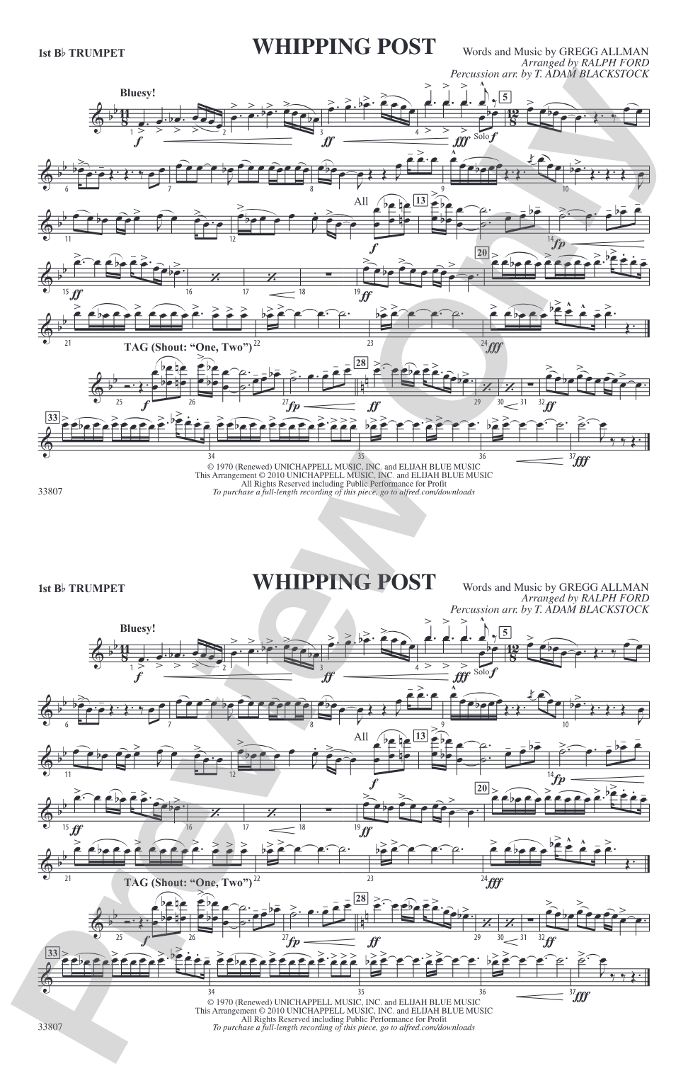 Whipping Post: 1st B-flat Trumpet