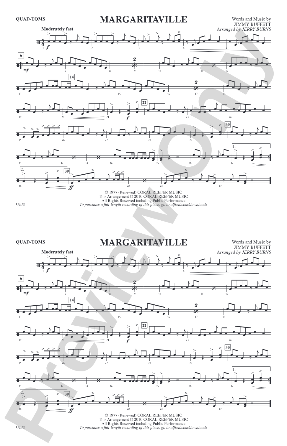 Margaritaville: Quad-Toms