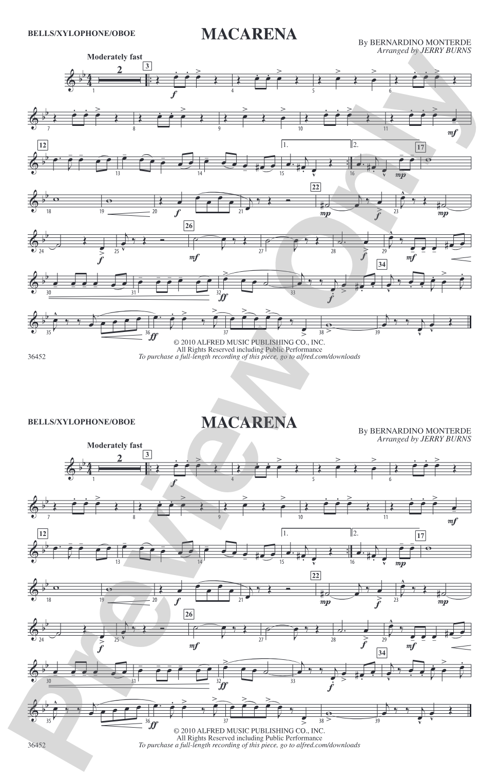 Macarena: Bells/Xylophone/Oboe