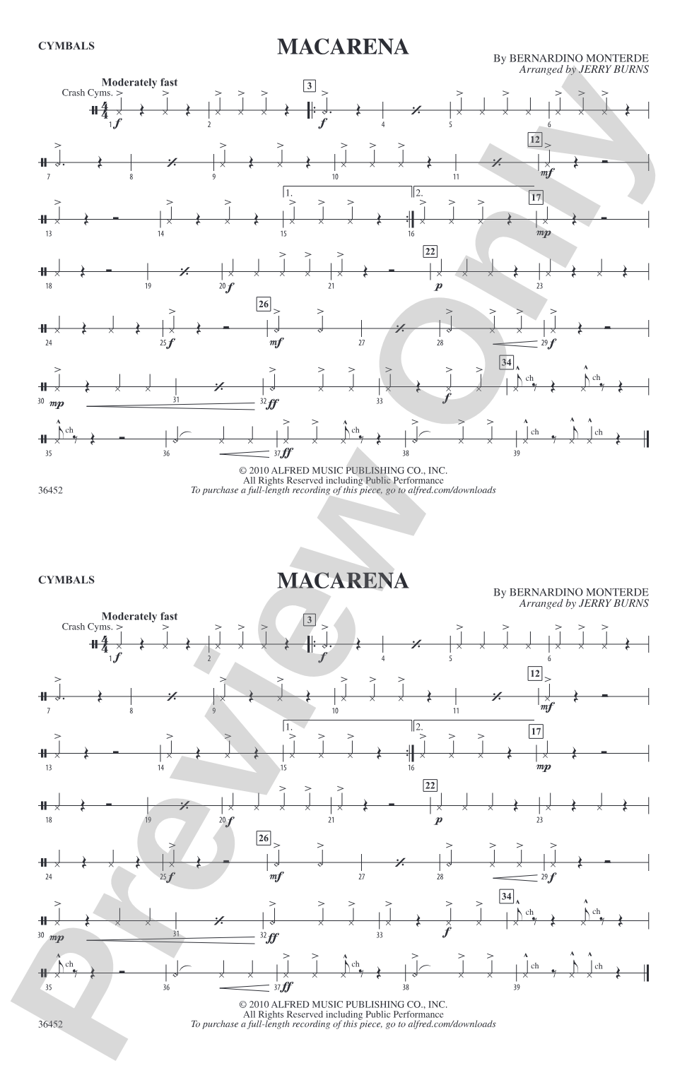 Macarena: Cymbals