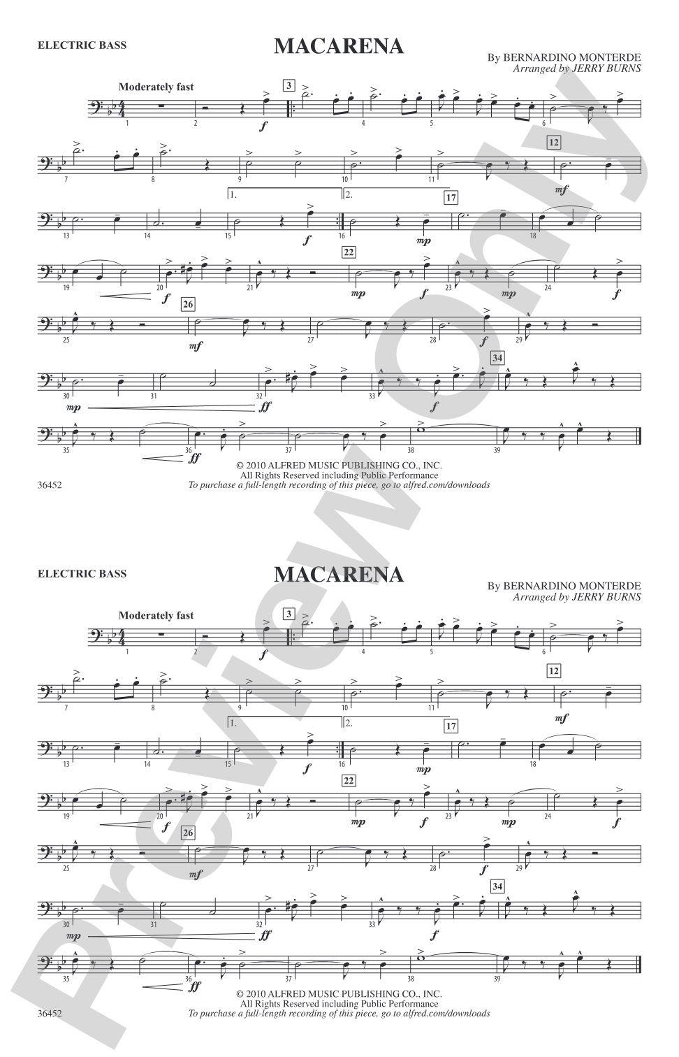 Macarena: Electric Bass