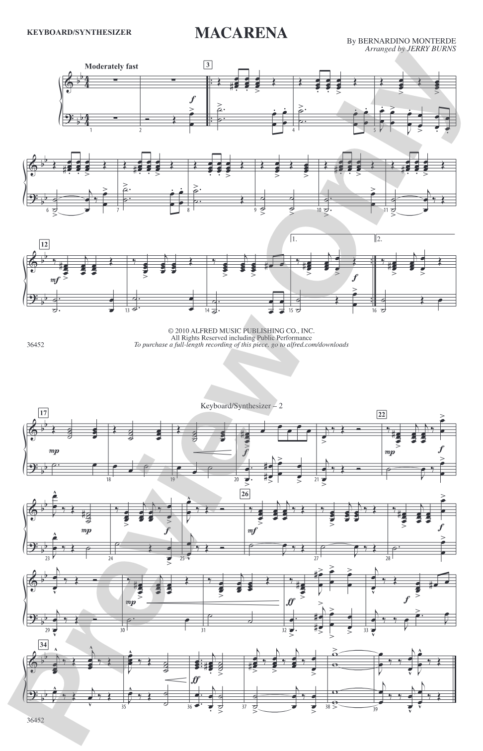 Macarena: Keyboard/Synthesizer