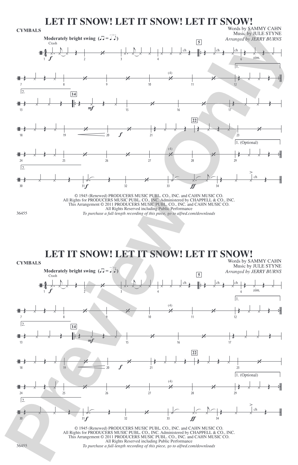 Let It Snow! Let It Snow! Let It Snow!: Cymbals