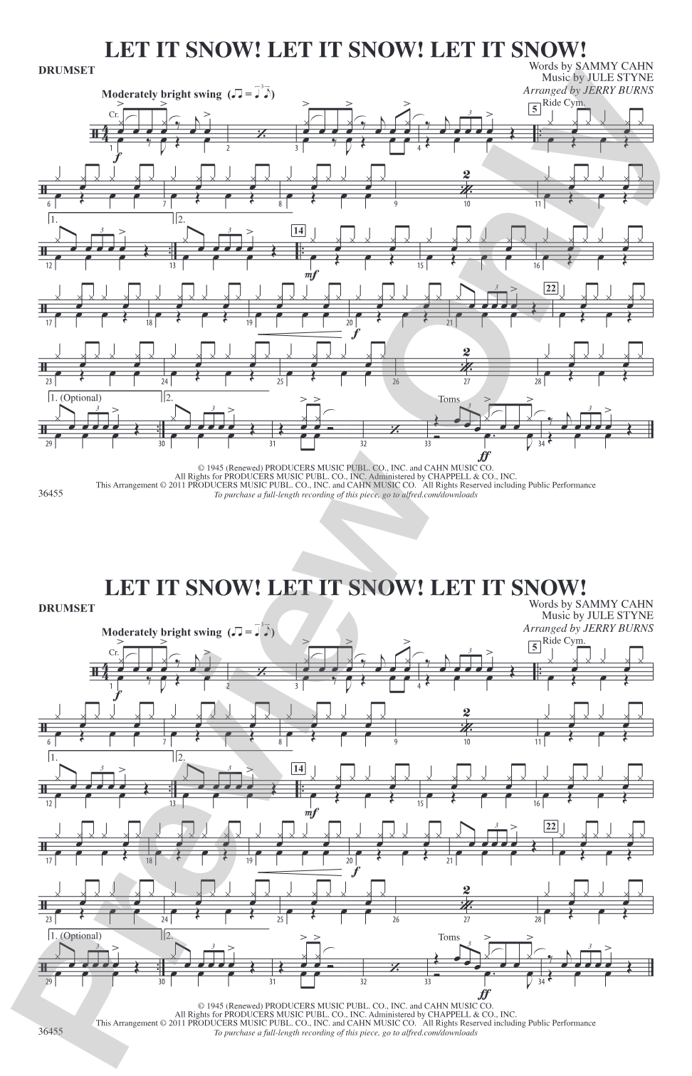 Let It Snow! Let It Snow! Let It Snow!: Drumset