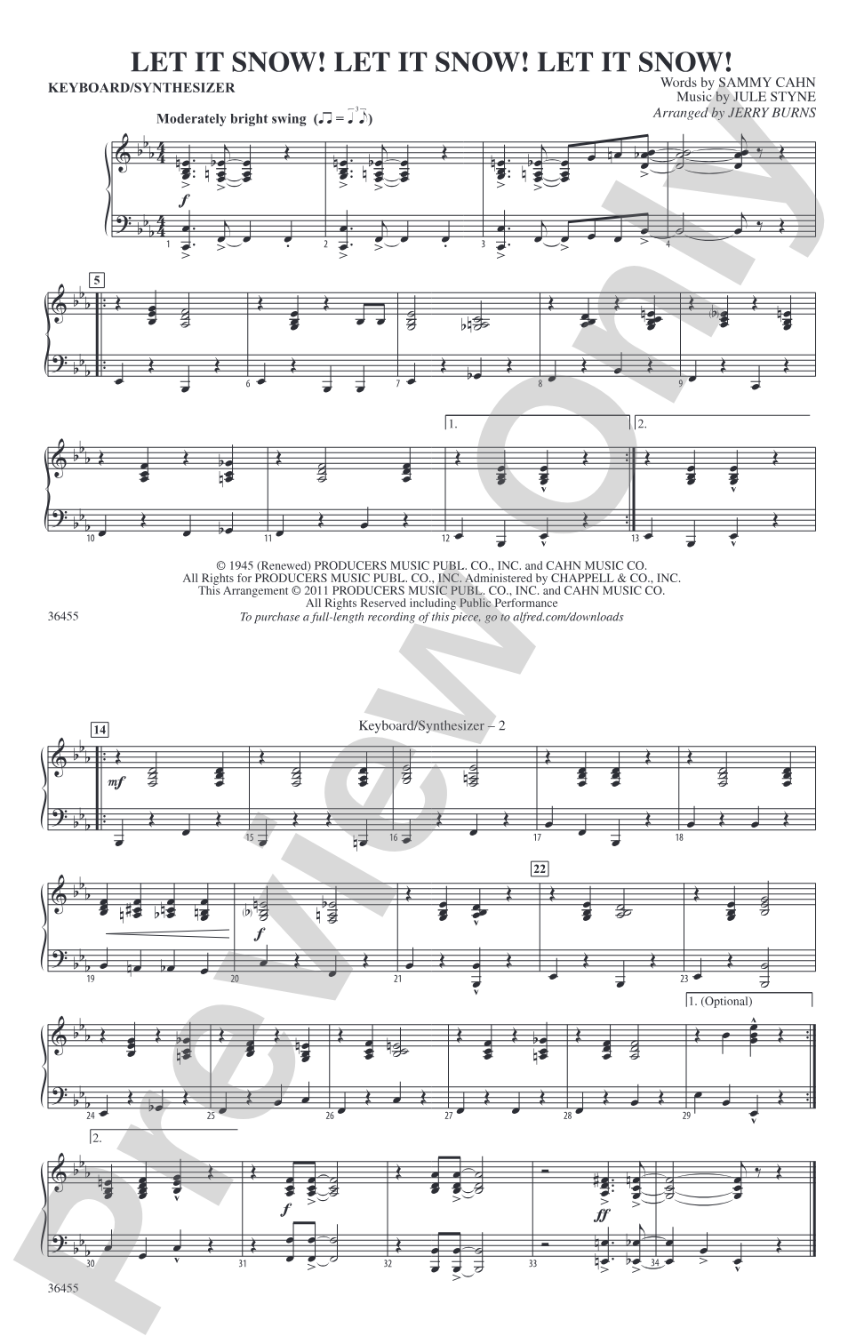 Let It Snow! Let It Snow! Let It Snow!: Keyboard/Synthesizer