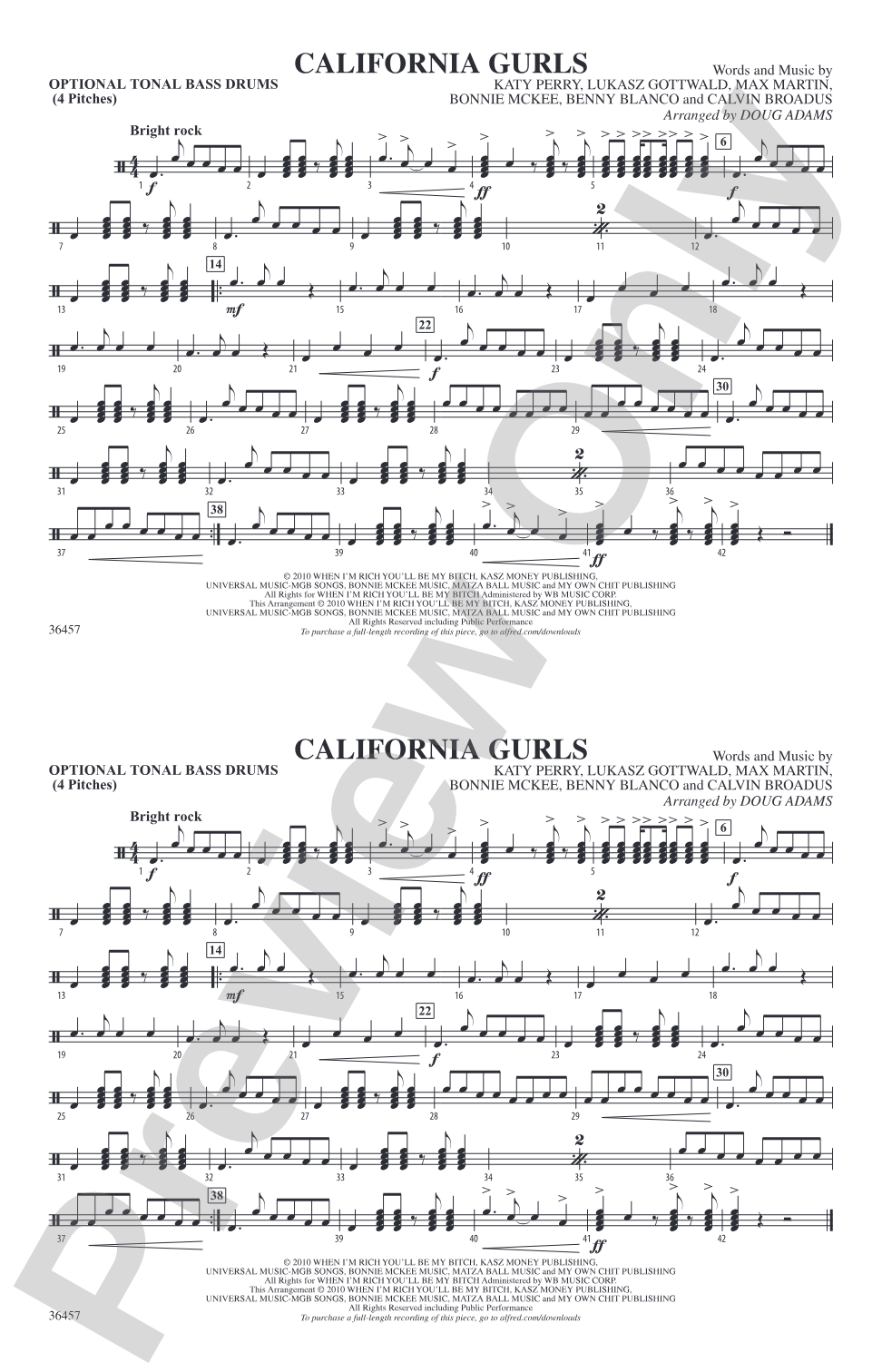 California Gurls: Tonal Bass Drum
