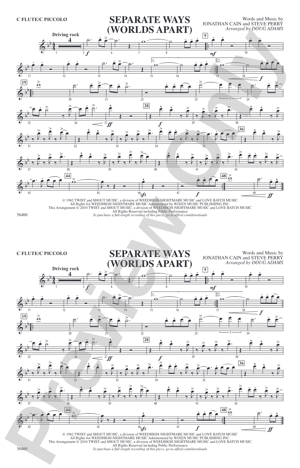 Separate Ways (Worlds Apart): Flute