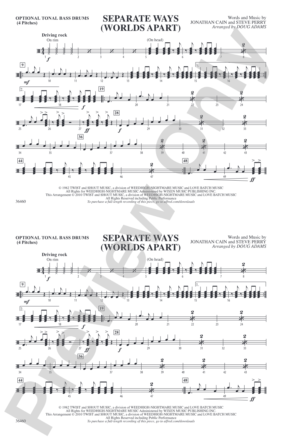 Separate Ways (Worlds Apart): Tonal Bass Drum