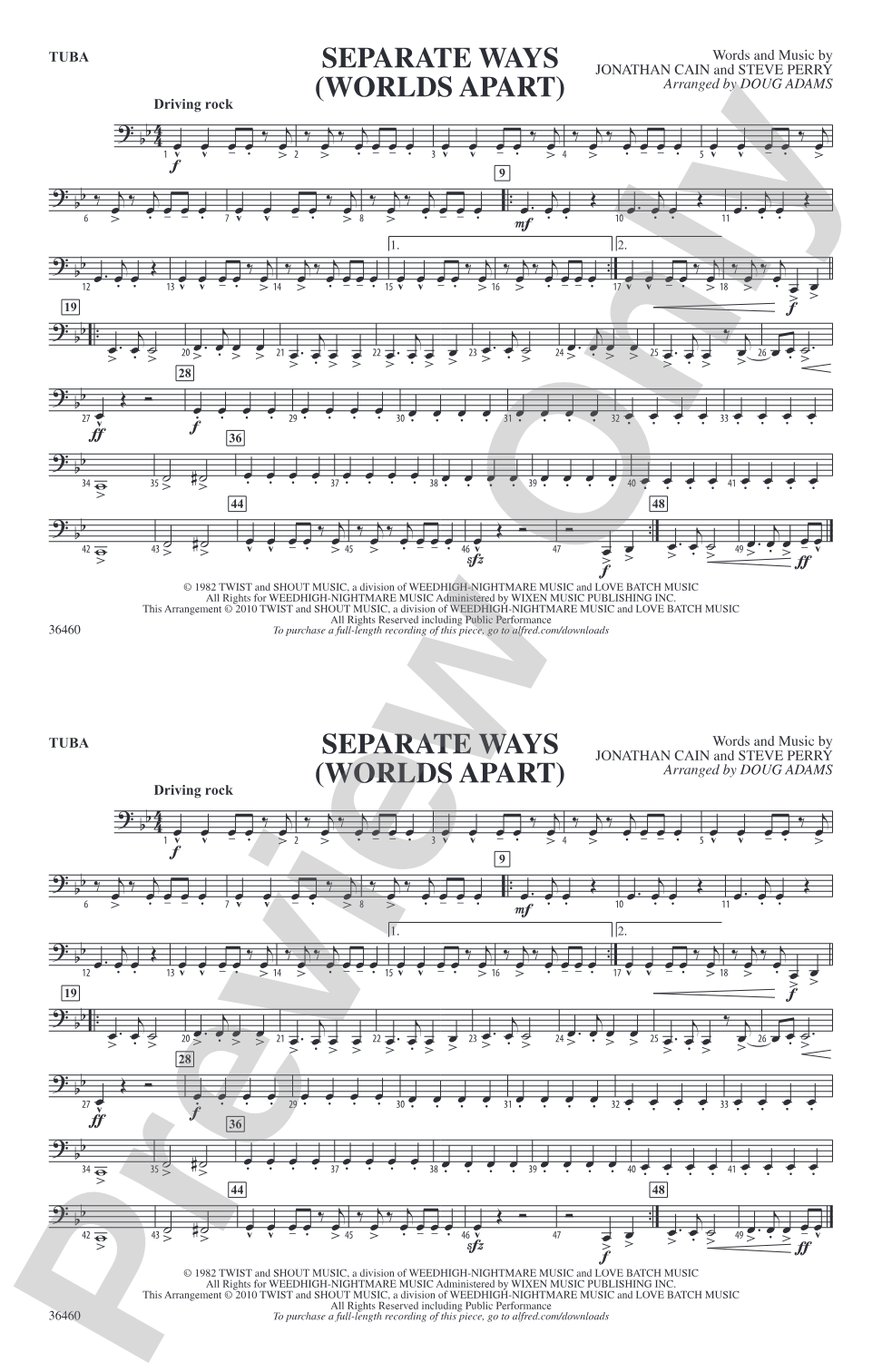 Separate Ways (Worlds Apart): Tuba