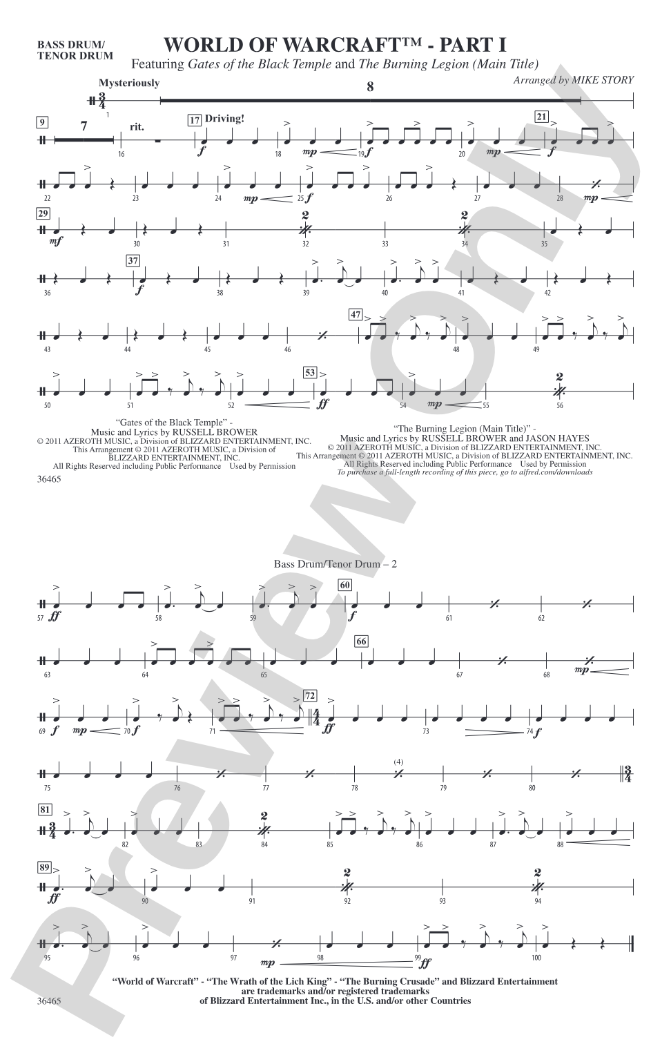 World of Warcraft, Part I: Bass Drum/Tenor Drum