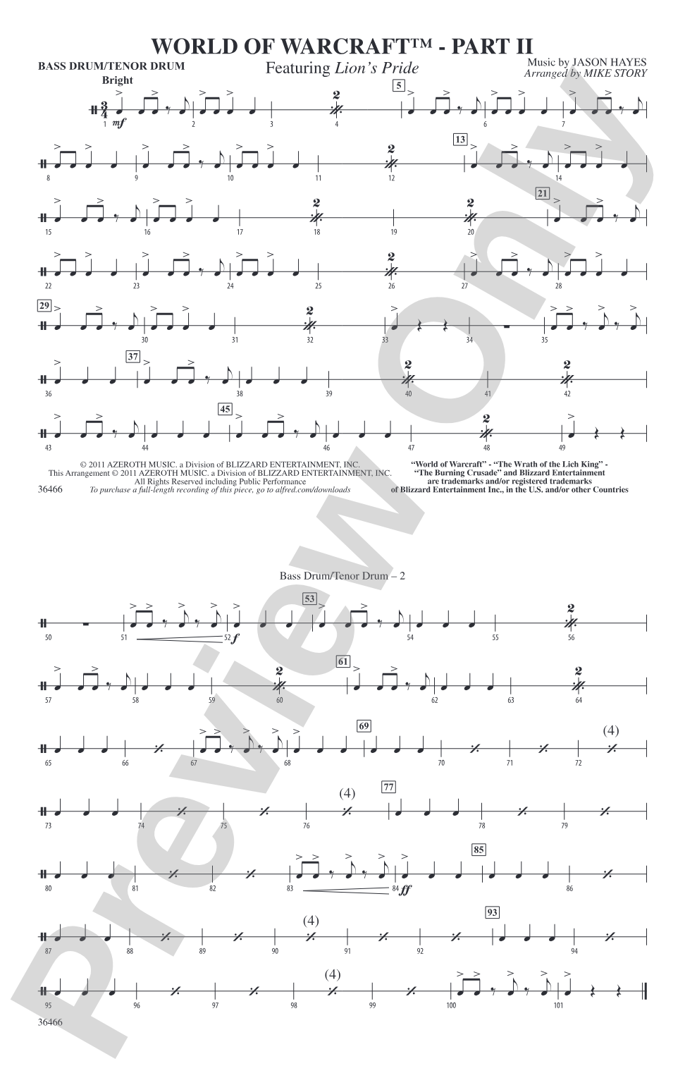 World of Warcraft, Part II: Bass Drum/Tenor Drum