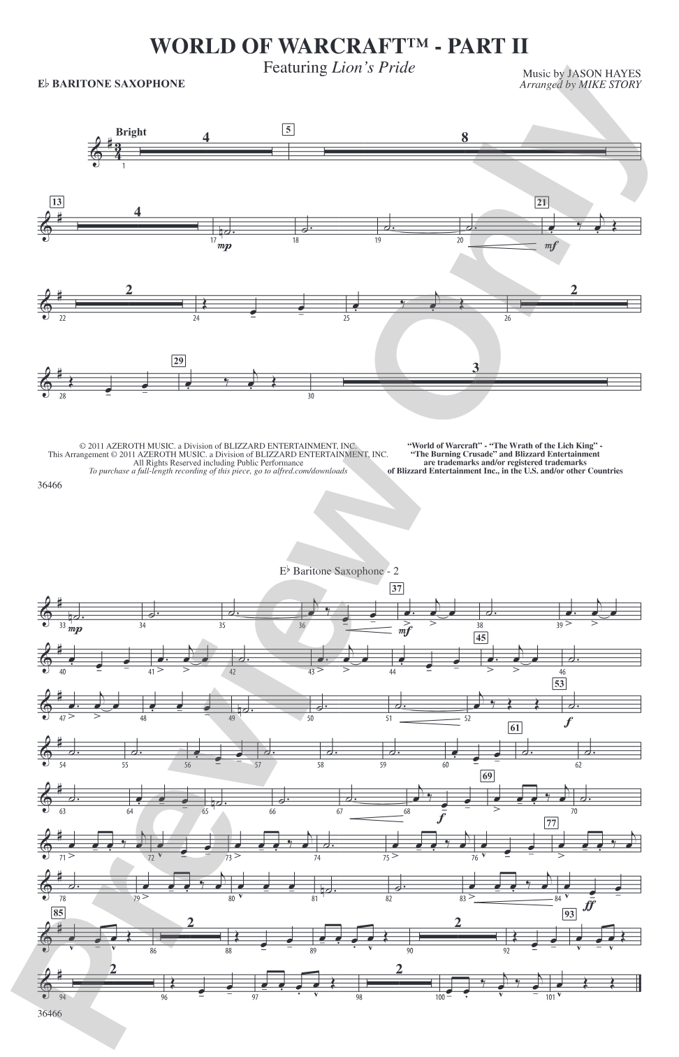 World of Warcraft, Part II: E-flat Baritone Saxophone
