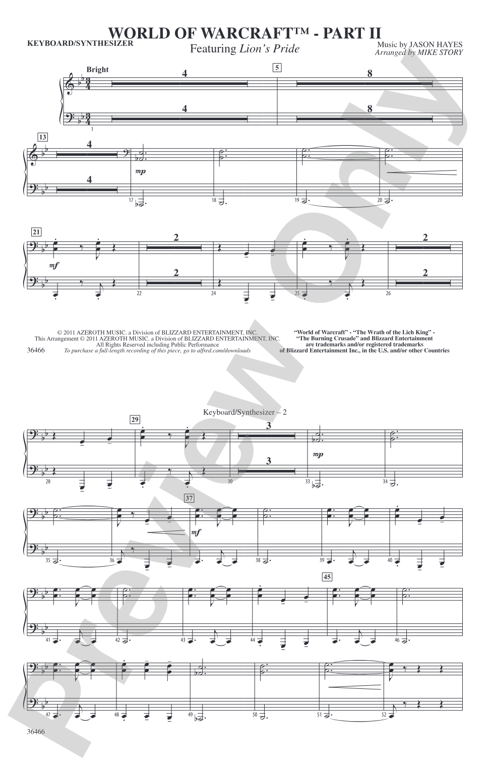 World of Warcraft, Part II: Keyboard/Synthesizer